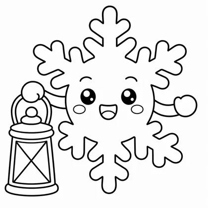 Dibujo de copo con linterna para colorear