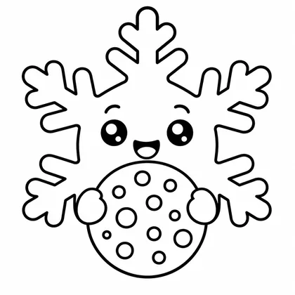 Dibujo de copo con galleta para colorear