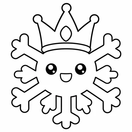 Dibujo de copo con corona para colorear