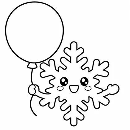 Dibujo de copo con globo para colorear