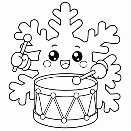 Dibujo de copo con tambor para colorear