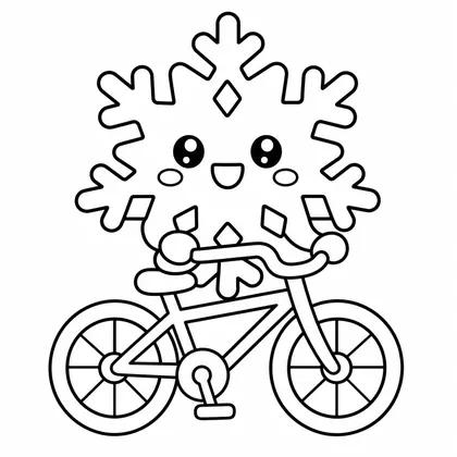 Dibujo de copo en bicicleta para colorear