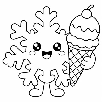 Dibujo de copo con helado para colorear