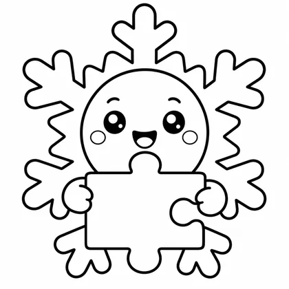 Dibujo de copo con puzzle para colorear