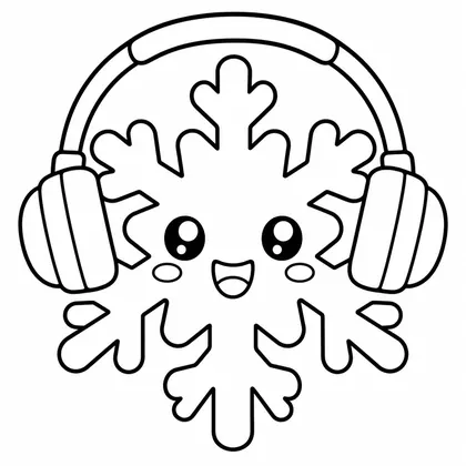 Dibujo de copo con auriculares para colorear