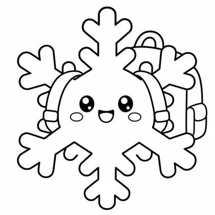 Dibujo de copo con mochila para colorear