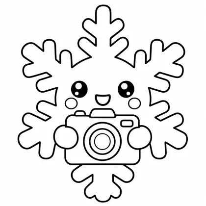 Dibujo de copo con cámara para colorear