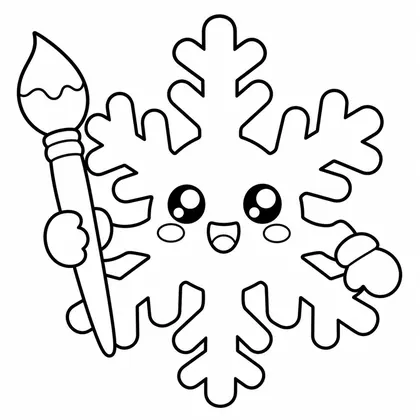 Dibujo de copo con pintura para colorear