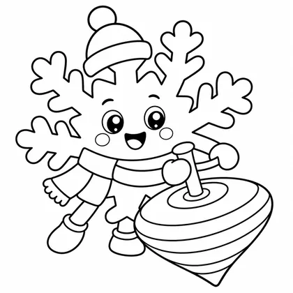 Dibujo de copo con trompo para colorear