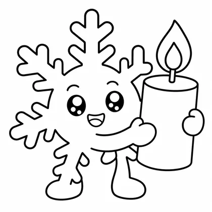 Dibujo de copo con vela para colorear