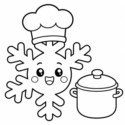 Dibujo de copo con chef para colorear