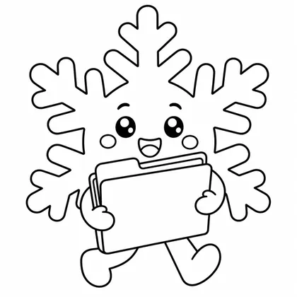 Dibujo de copo con carpeta para colorear