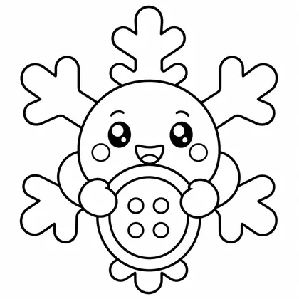 Dibujo de copo con boton para colorear
