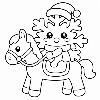 Dibujo de copo con caballo para colorear