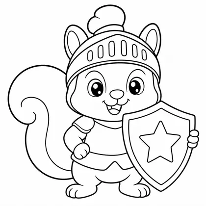 Dibujo de ardilla caballera para colorear