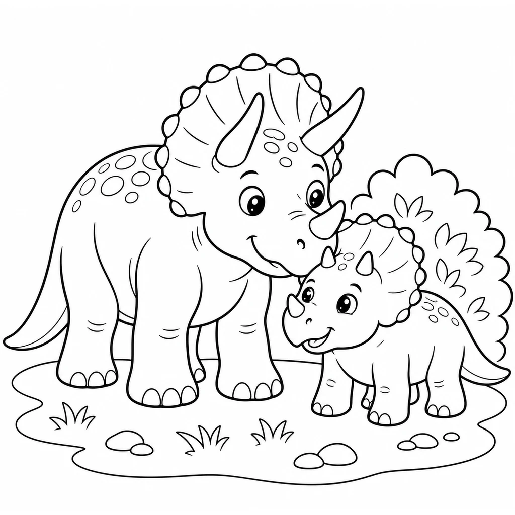 Triceratops 6 zum Ausmalen