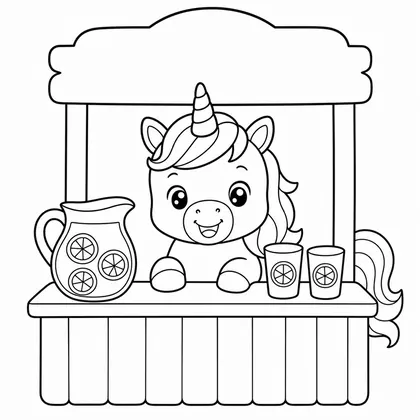 Dibujo de unicornio con limonada para colorear