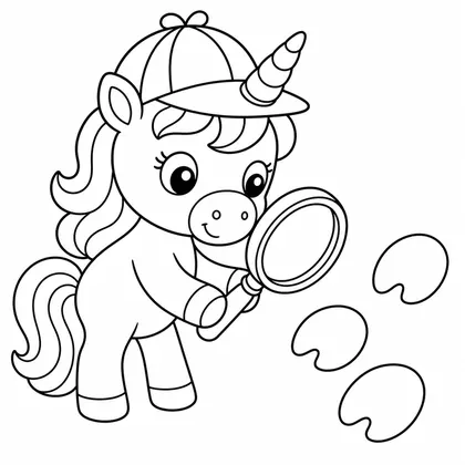 Dibujo de unicornio detective para colorear