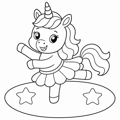 Dibujo de unicornio bailarina para colorear