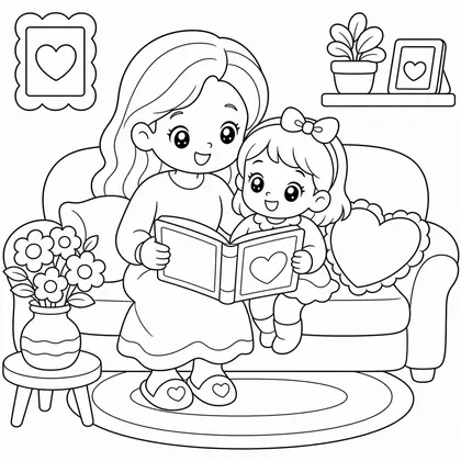 Dibujo de corazón para mamá para colorear