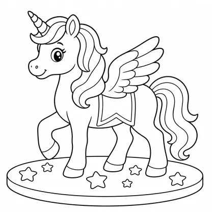 Dibujo de unicornio con corazón para colorear
