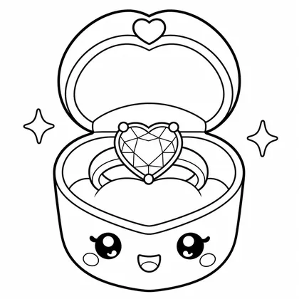 Dibujo de caja de anillo para colorear