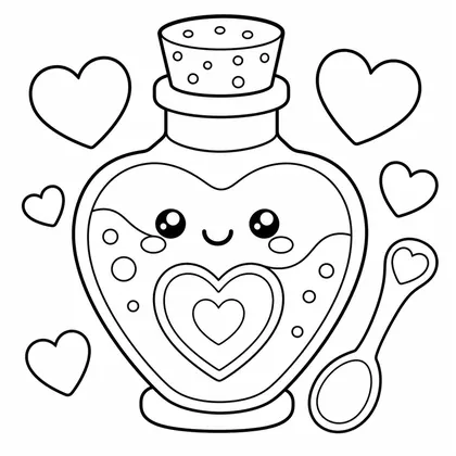 Dibujo de poción de amor para colorear