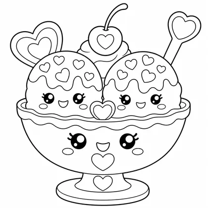 Dibujo de copa de helado para colorear