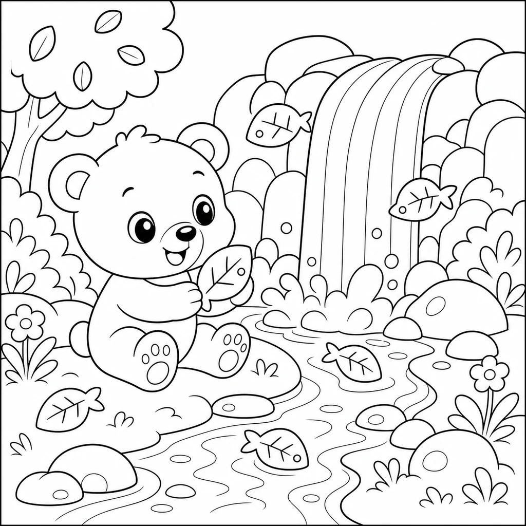 Disegno di cascata 13 da colorare