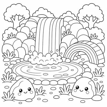 Wasserfälle zum Ausmalen