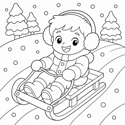 Snowman with scarf coloring page