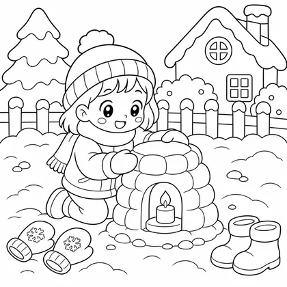 Dibujo de niña tomando chocolate caliente para colorear