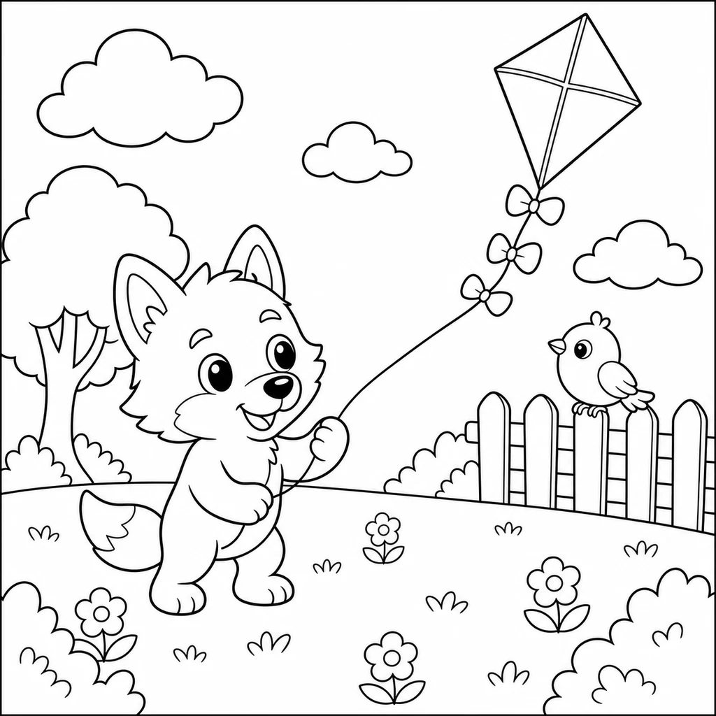 Wolf 7 zum Ausmalen