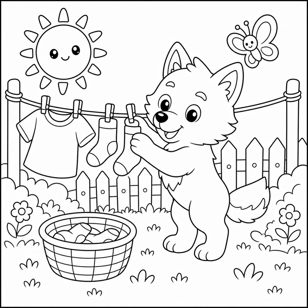 Wolf 8 zum Ausmalen