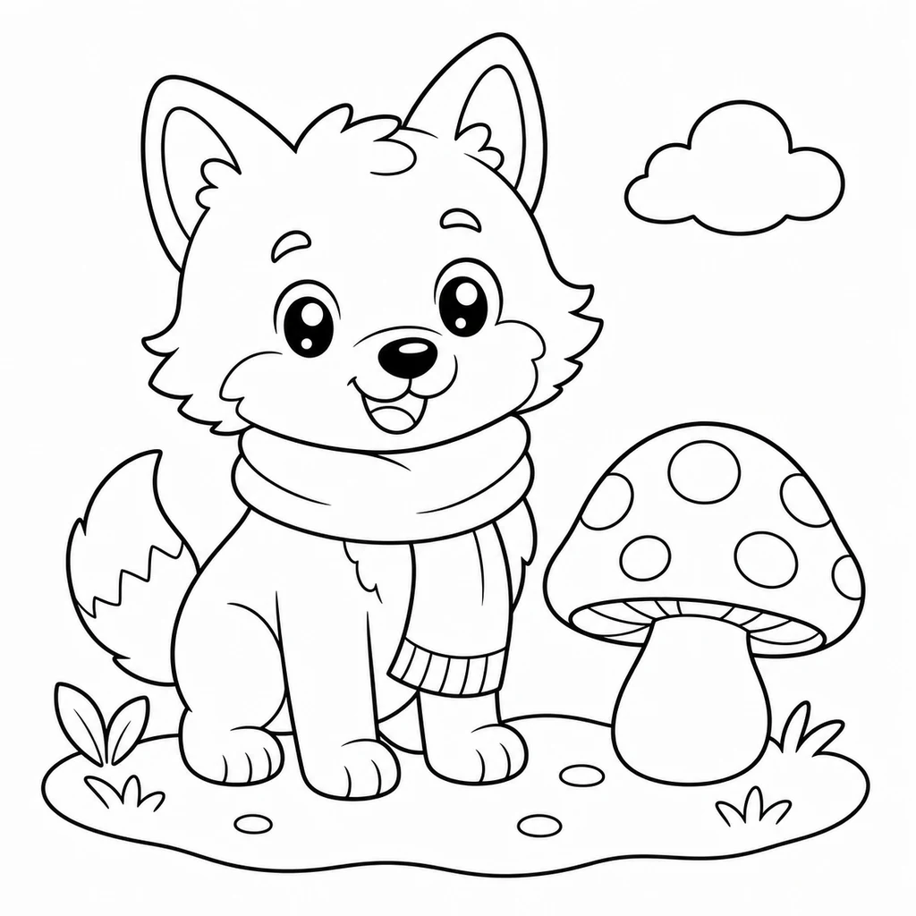 Wolf 12 zum Ausmalen