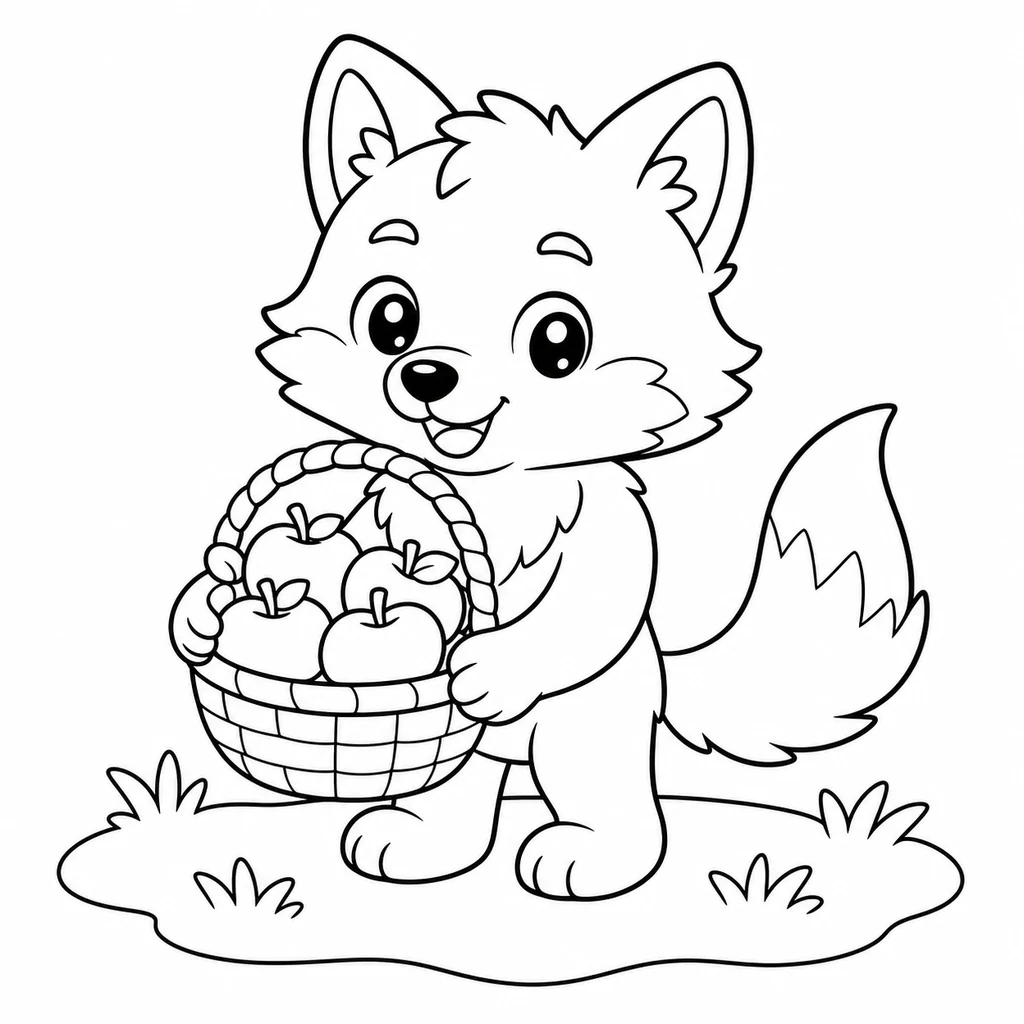 Wolf 13 zum Ausmalen