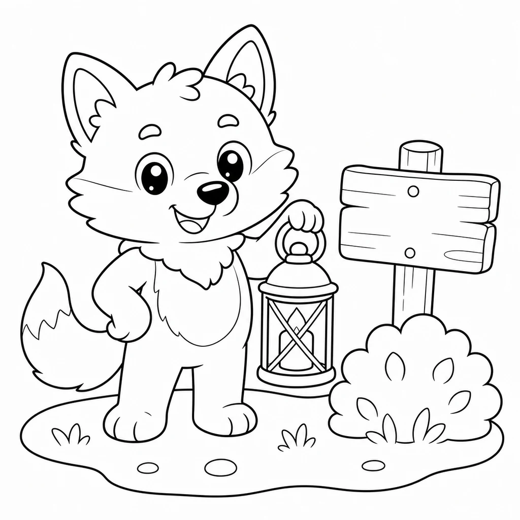 Wolf 15 zum Ausmalen