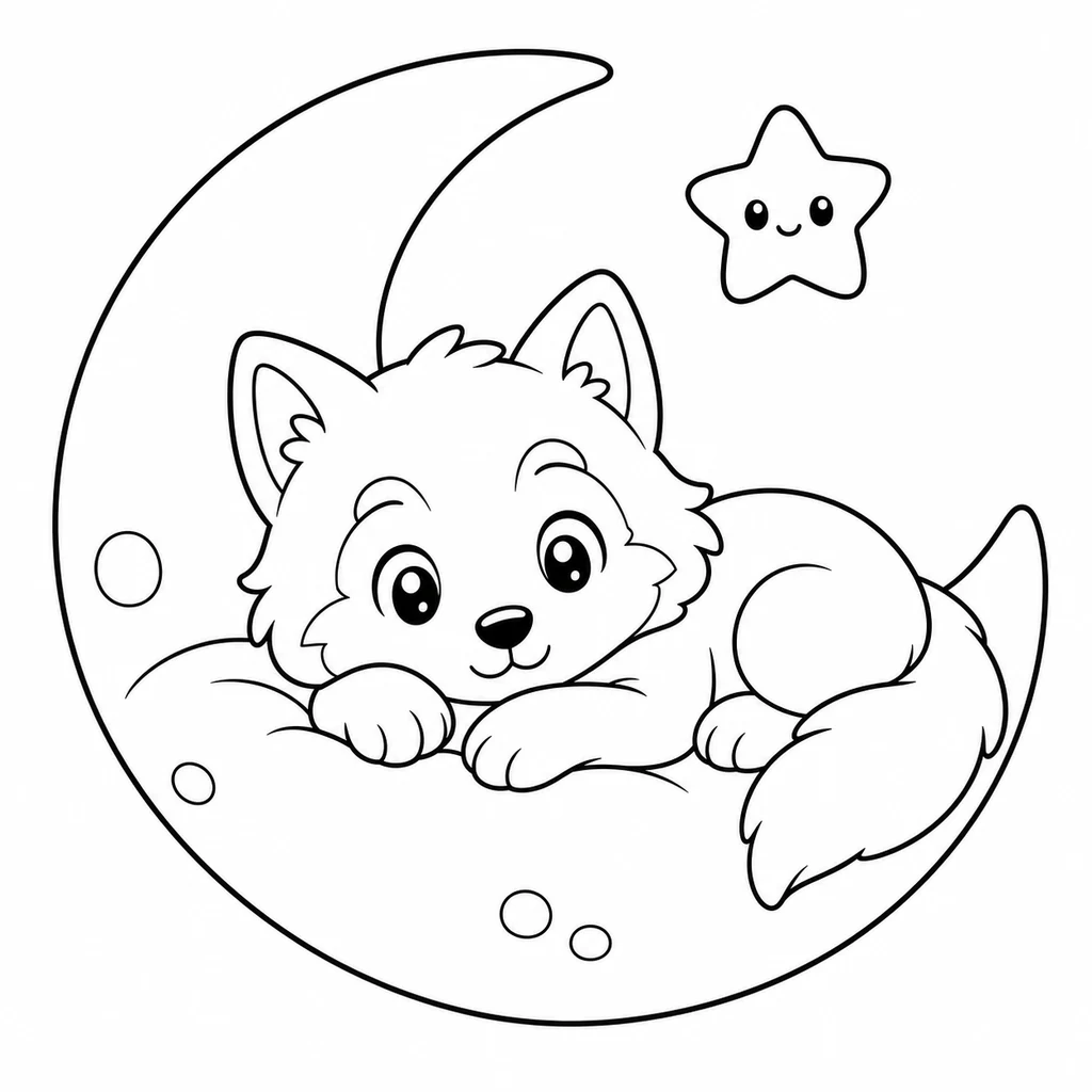 Wolf 16 zum Ausmalen
