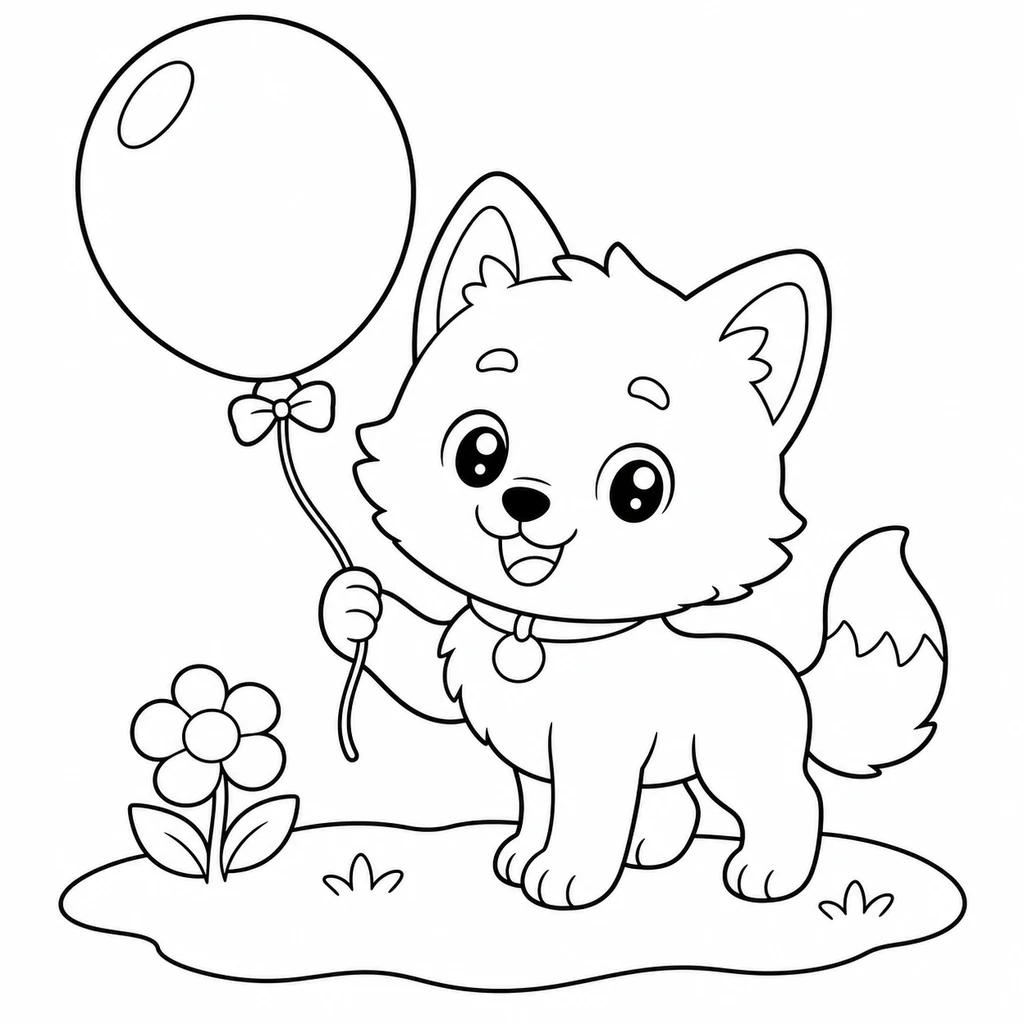 Wolf 17 zum Ausmalen