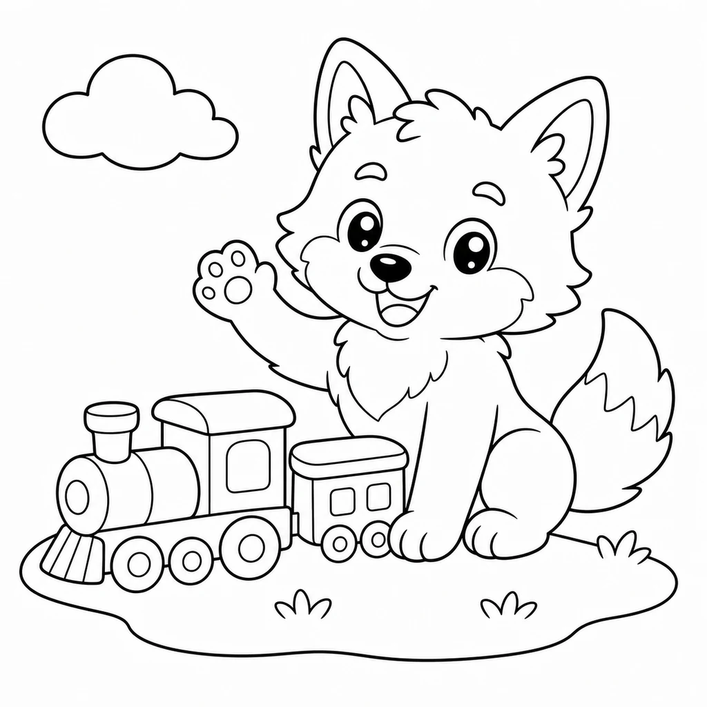 Wolf 20 zum Ausmalen