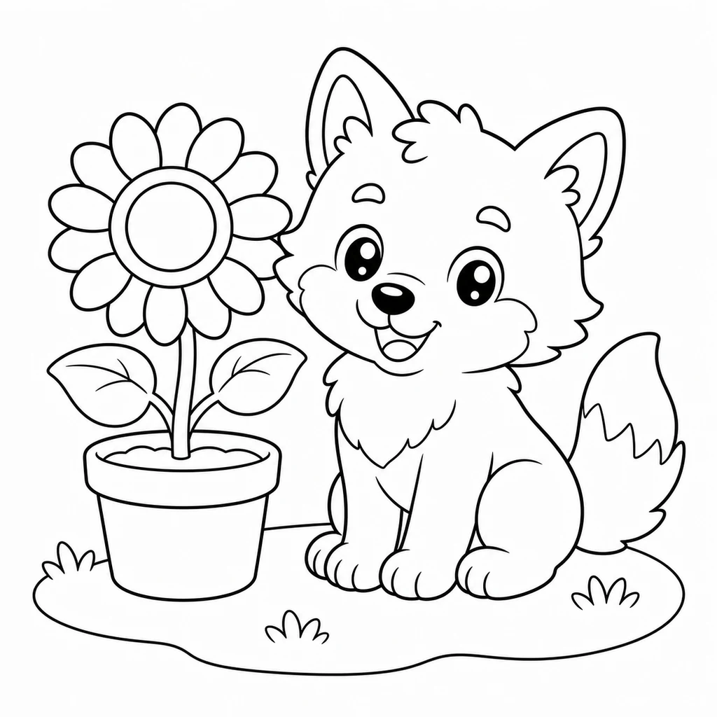 Wolf 29 zum Ausmalen