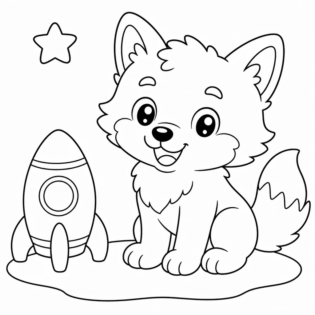 Wolf 30 zum Ausmalen
