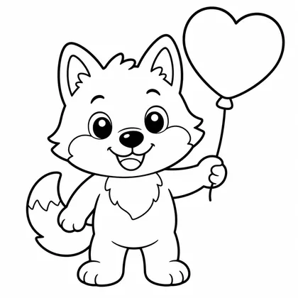 Dibujo de lobo con cupido para colorear