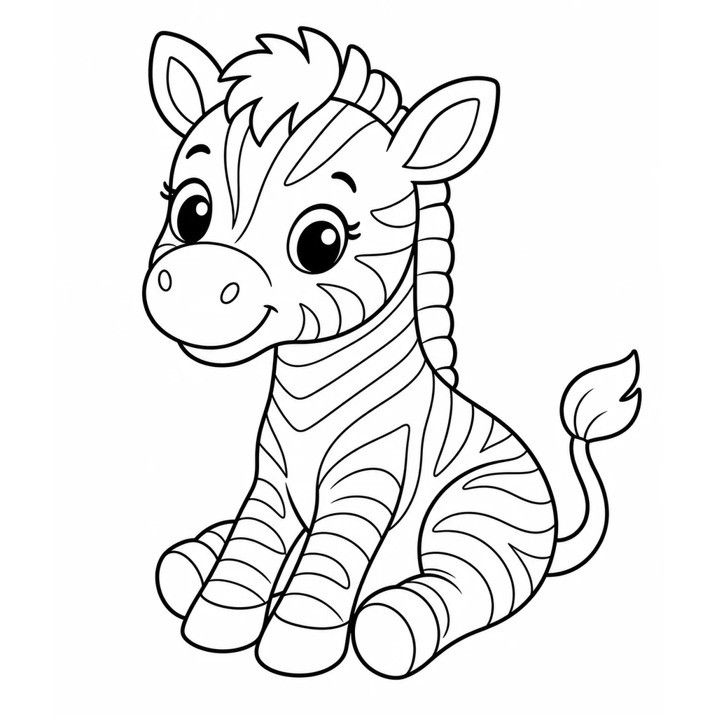 Coloriage : Zèbre avec son petit