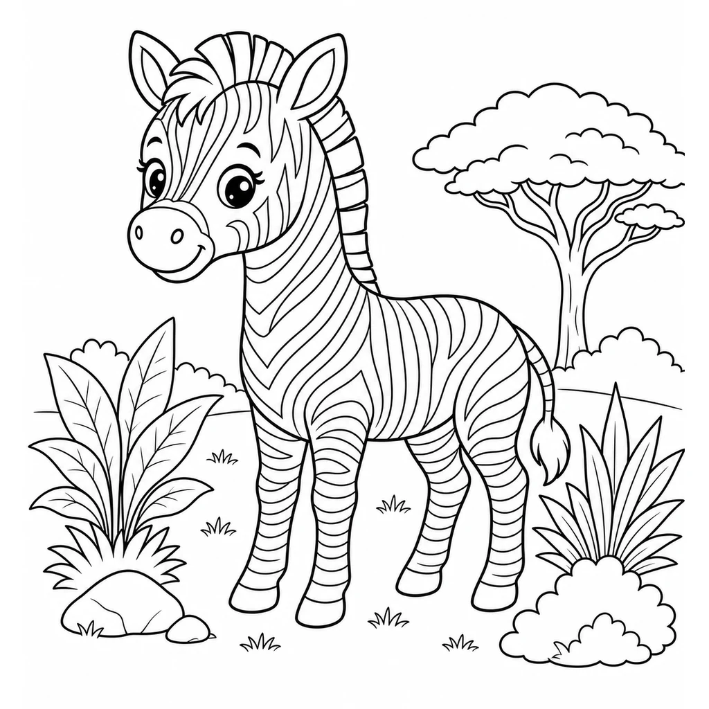 Coloriage : Zèbre endormi