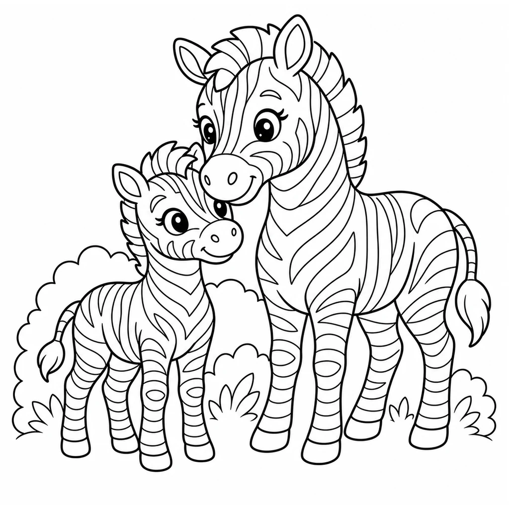 Coloriage : Zèbre assis