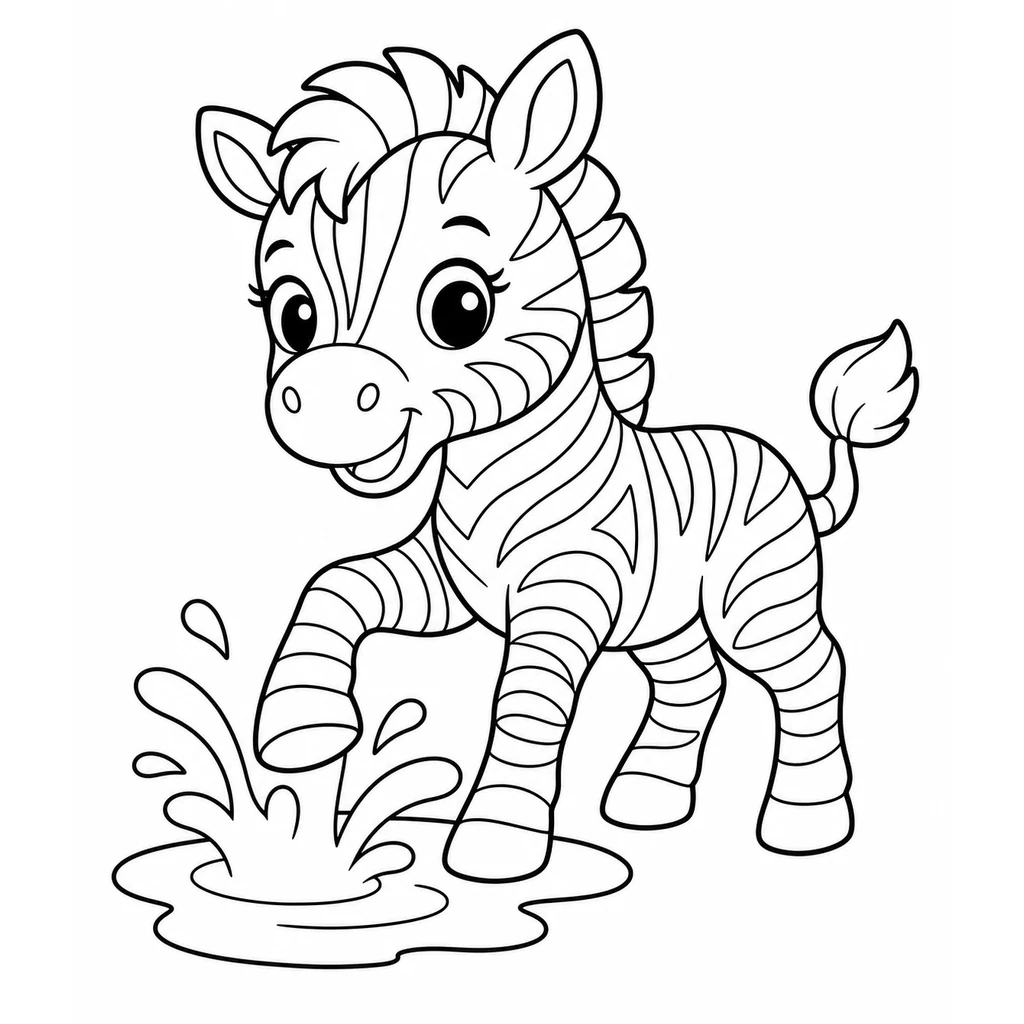 Coloriage : Zèbre qui marche
