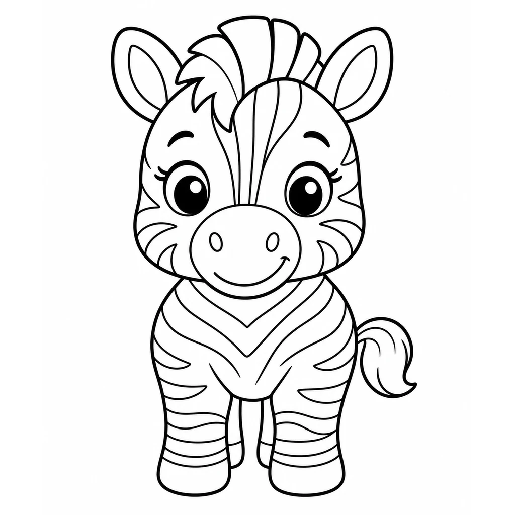 Coloriage : Zèbre derrière un arbre