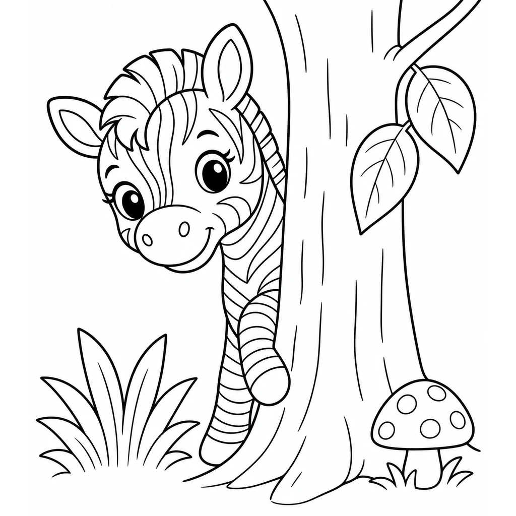 Coloriage : Zèbre de face