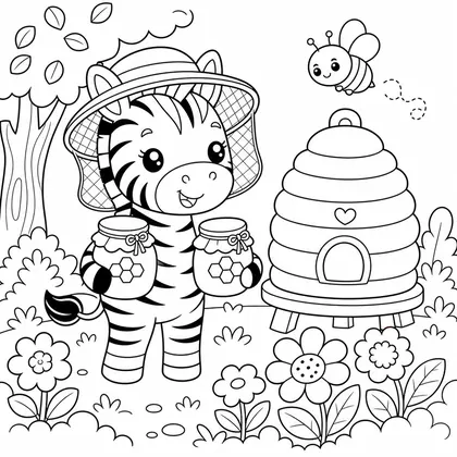 Dibujo de cebra apicultora para colorear